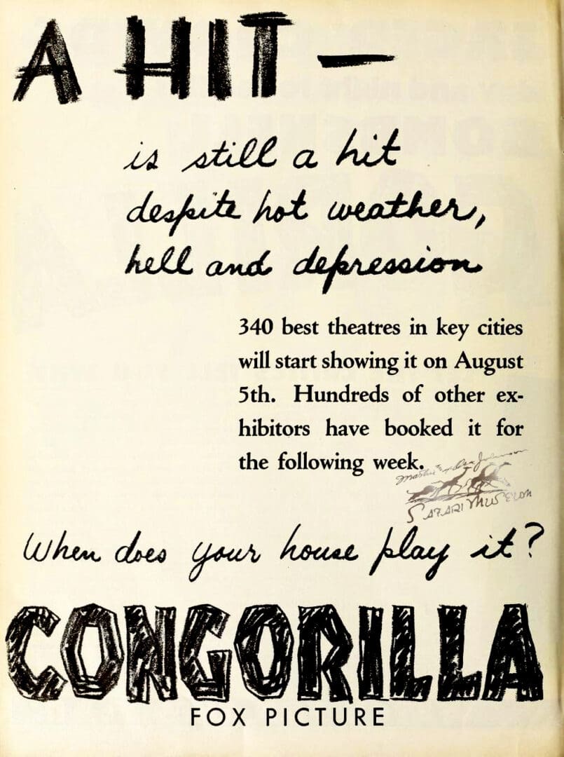Motion-picture-herald-Jul-30-1932-Congorilla-ad-Reel-Art-Lit-Design