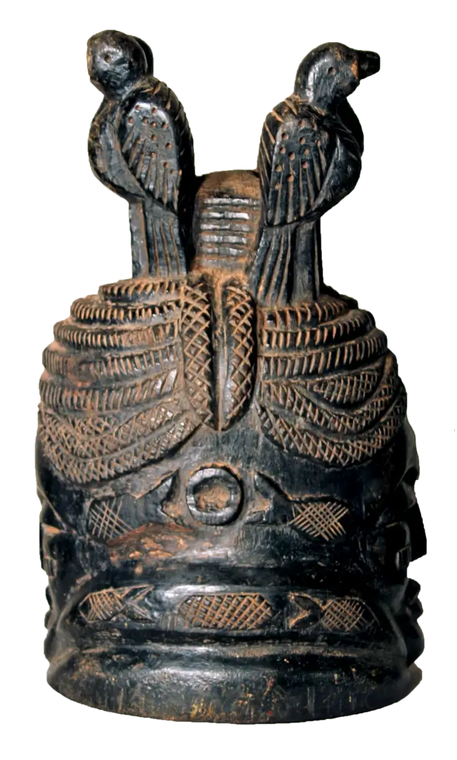 Mende Bundu Mask with two birds structure