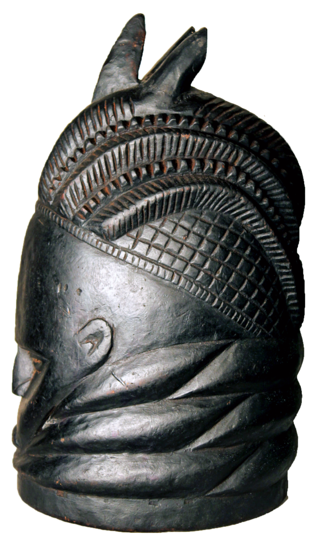side view of the 17 381 Mende Bundu mask
