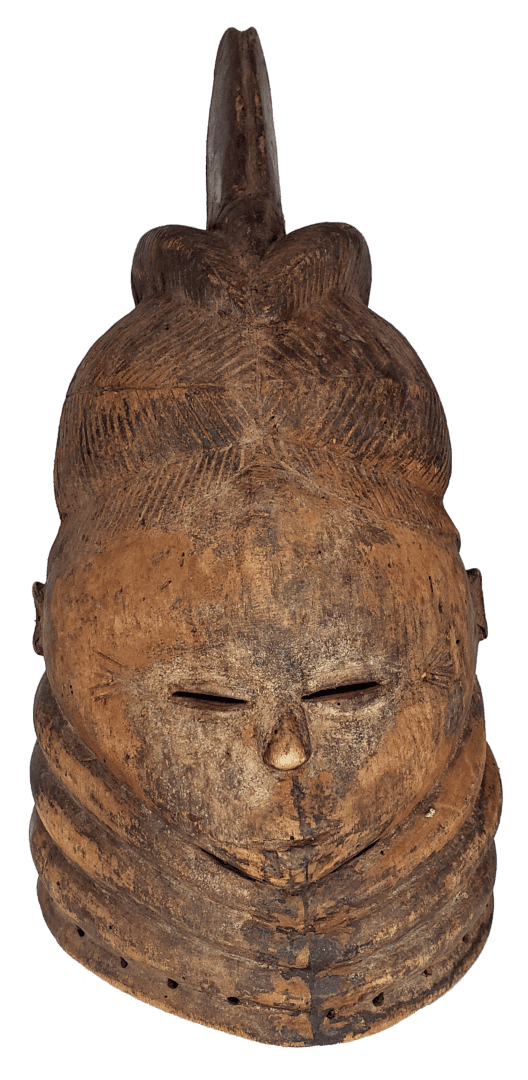 front view of the 17 504 Mende Bundu mask