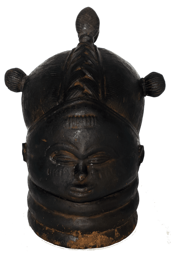 front view of the 17 519 Mende Bundu mask