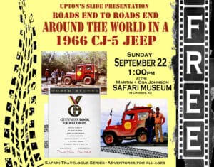 Patty Upton Slide show flyer Jeep Sand Ship FREE travelogue with tire track